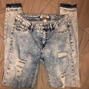 Refuge Acid Wash Skinny Jeans